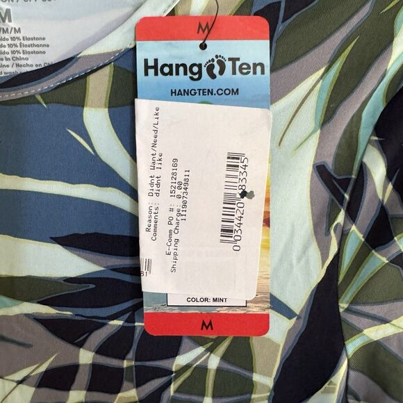 Hang Ten Stretch Long Sleeve Shirt Side Zip Pocket Size Medium - Picture 5 of 8